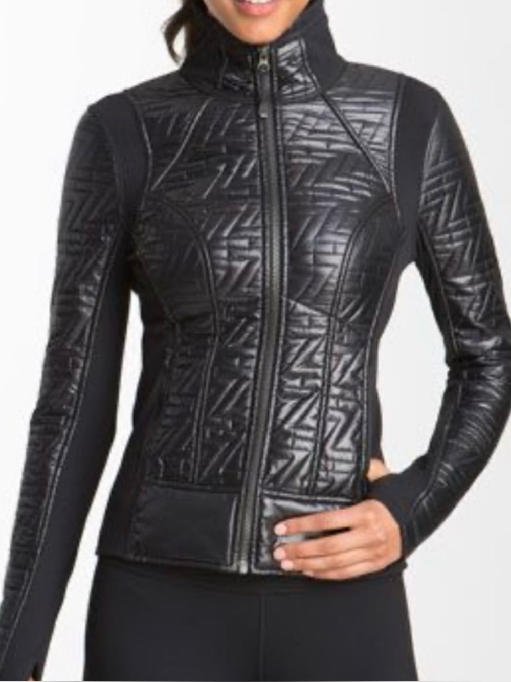Zella lightweight quilted moto jacket